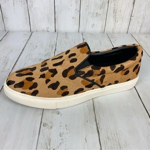 Steve Madden Ecentrcl Sneakers Women’s Size 8.5 Shoes Brown Leopard Cow Hair Tan